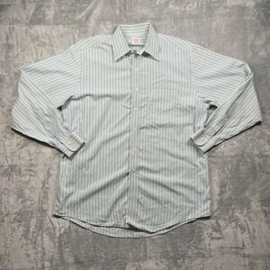 Brooks Brothers Button Down Shirt Mens Striped Regular Fit Non Iron L 16 1/2 35